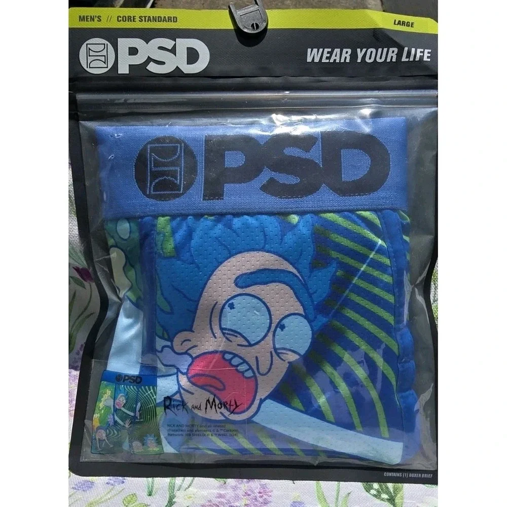 PSD Men's R&M Portal‎ Haze Boxer Briefs - Breathable and Supportive Underwear LG